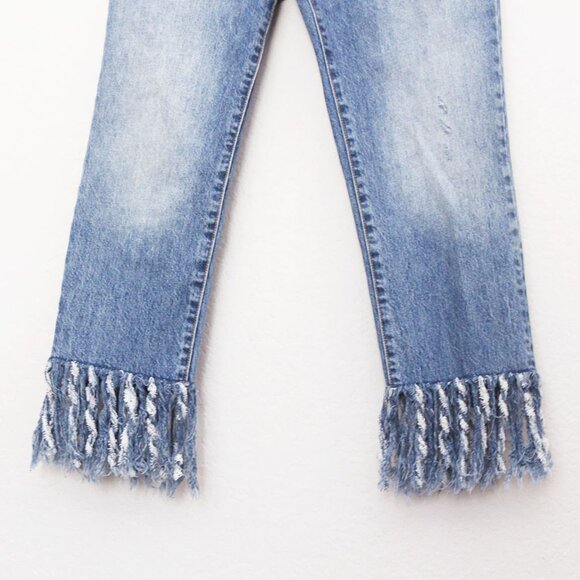 Anthropologie Pilcro and the Letterpress Hyphen Boy Fit Fringe Crop Jeans 27 - Picture 10 of 16